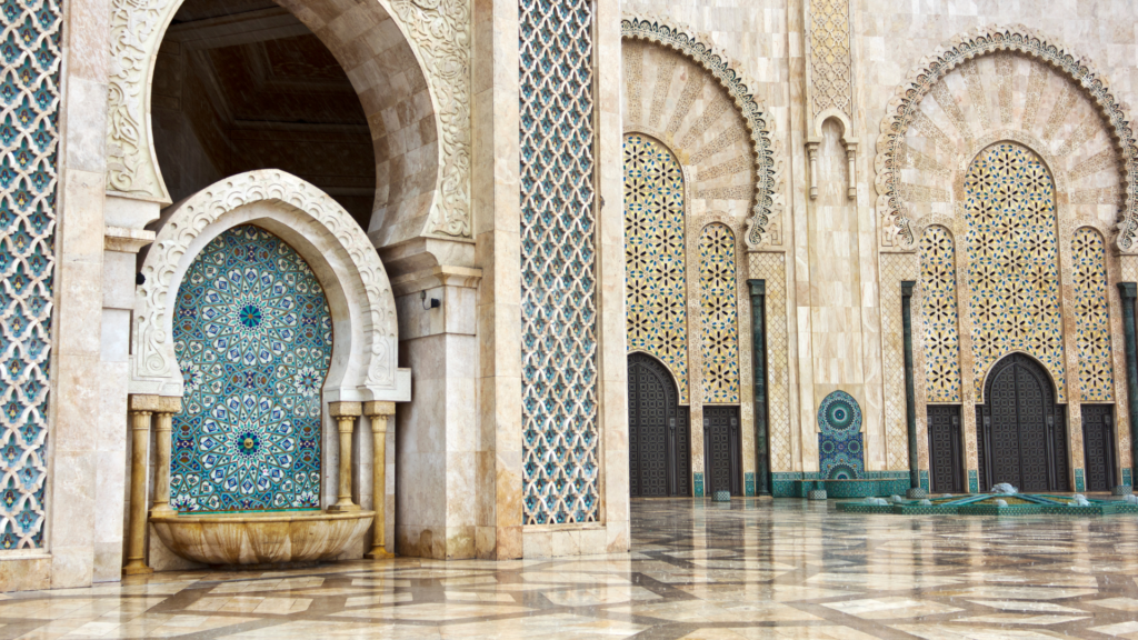 Interior courtyard of Hassan II Mosque