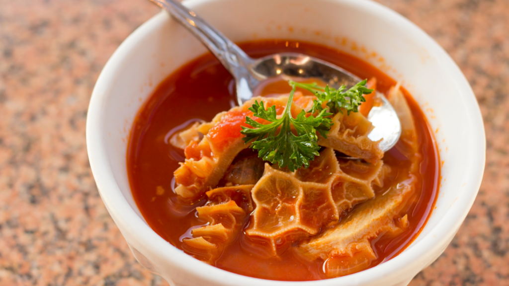 Tripe Stew also known as Tripas and Dobrada is a main dish served in Portuguese Cuisine