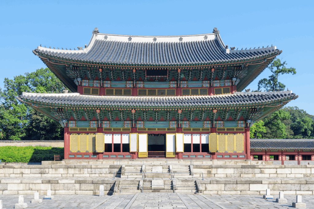 Experience Korean culture by visiting the Changdeokgung Palace in Seoul and then check out Korean culinary delicacies.