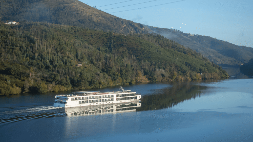 River Cuirse Ship sailing in a valley